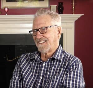 Village resident, bernie, being interviewed by a local university