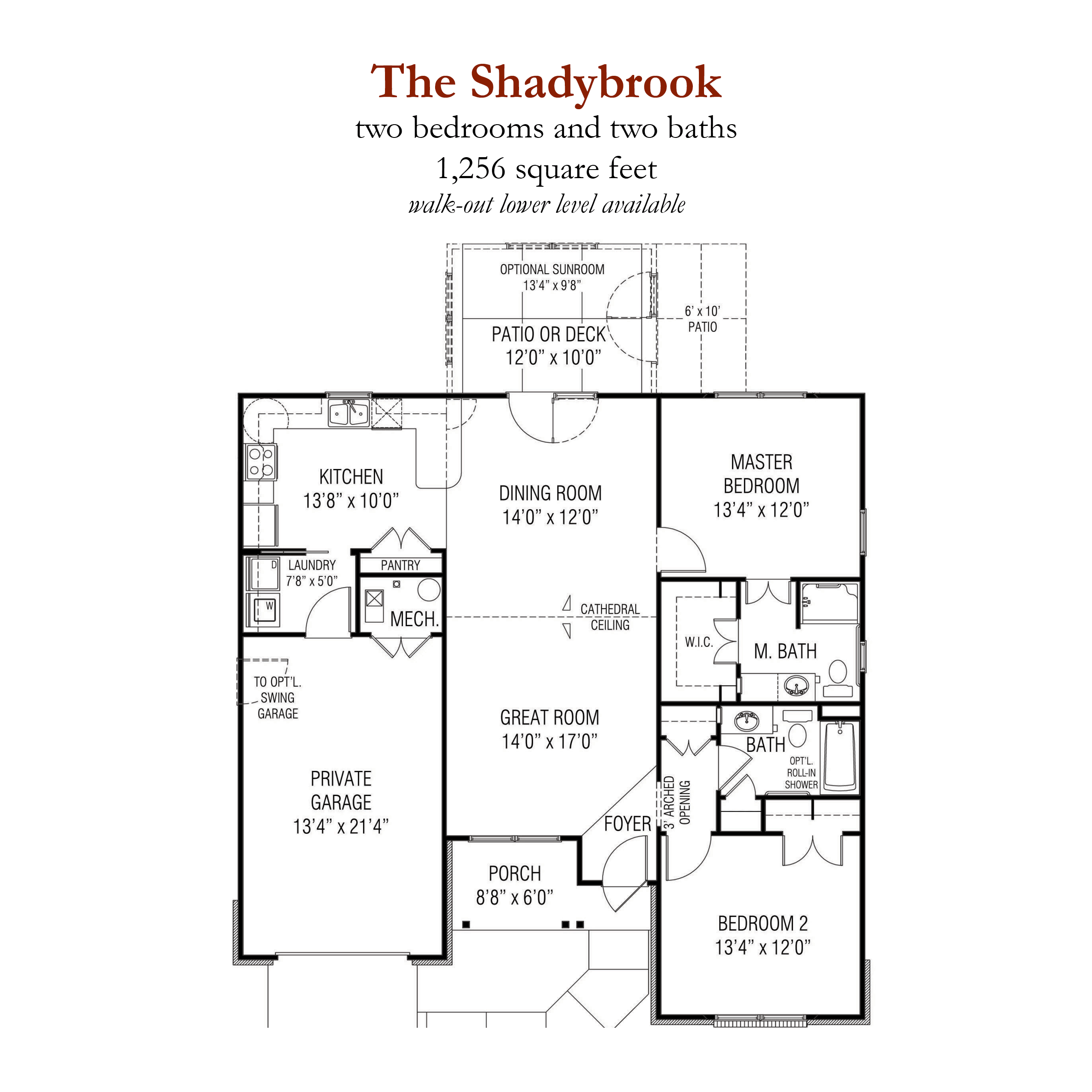 The Shadybrook senior living - 2 bedrooms and 2 bathrooms floor plan